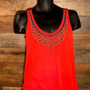 Red tank top with beading